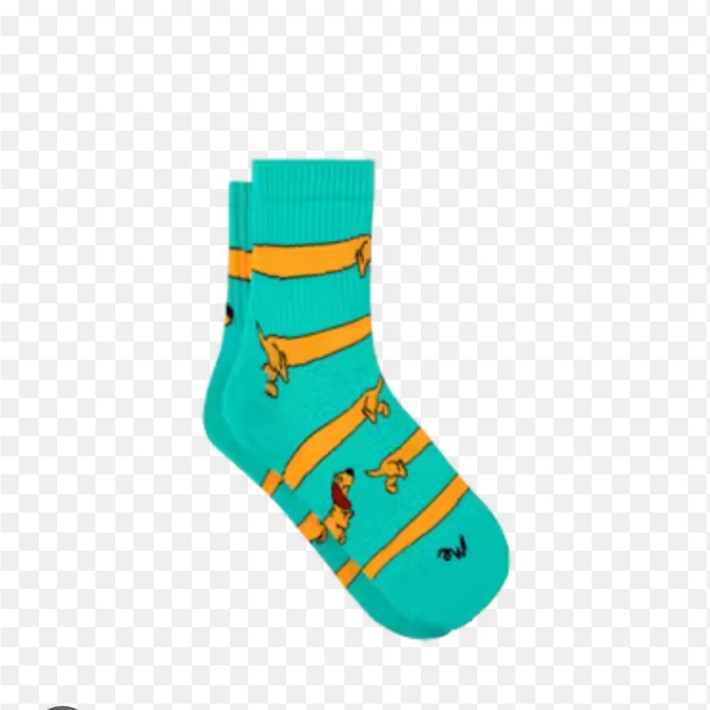 COPY - NIP MeUndies Supima Cotton Quarter Socks - Medium in Wiener Takes All. - Picture 2 of 7